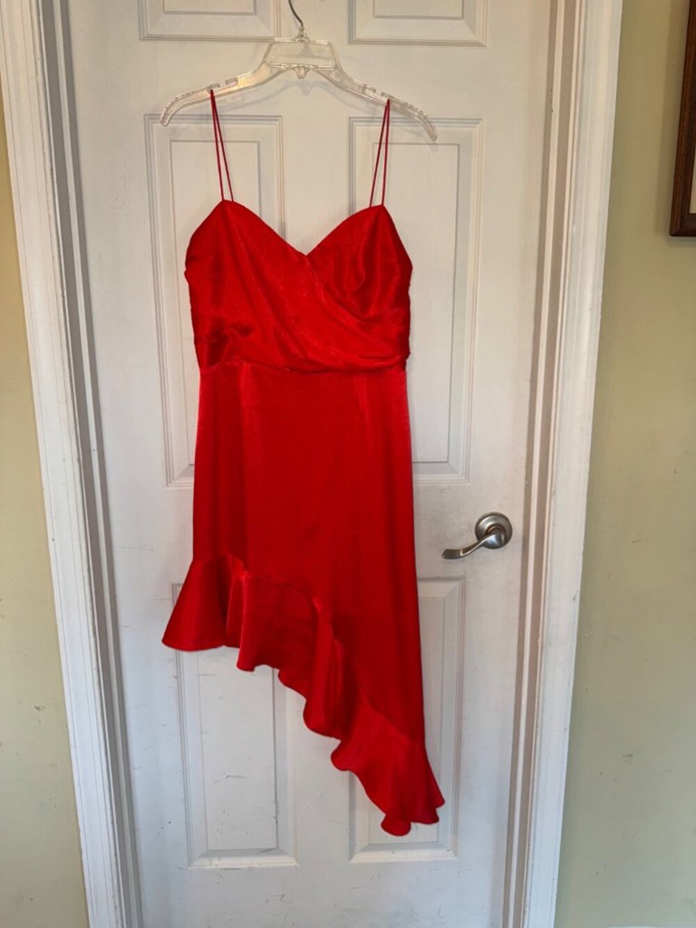 Finders Keepers Red Asymmetrical Dress Retrograde Chili Sleeveless Ruffle Large - Picture 12 of 12